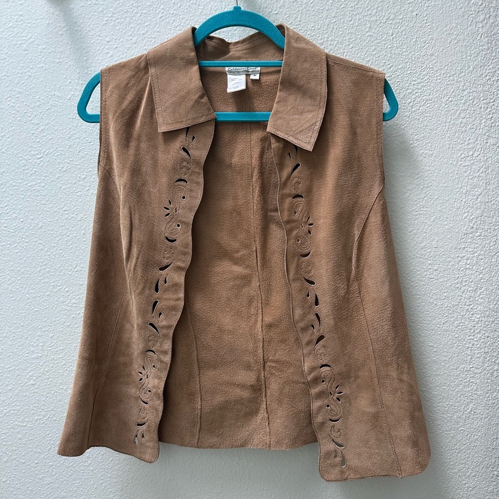 Coldwater Creek 100% Suede Vest with Cutout Details